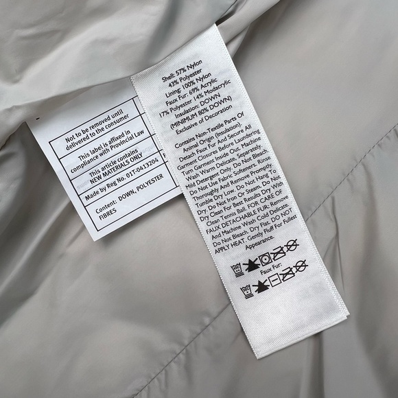 Eddie Bauer Down Puffer Vest Women LARGE Grey Jacket Removable Faux Fur Hood NWT - Picture 14 of 16